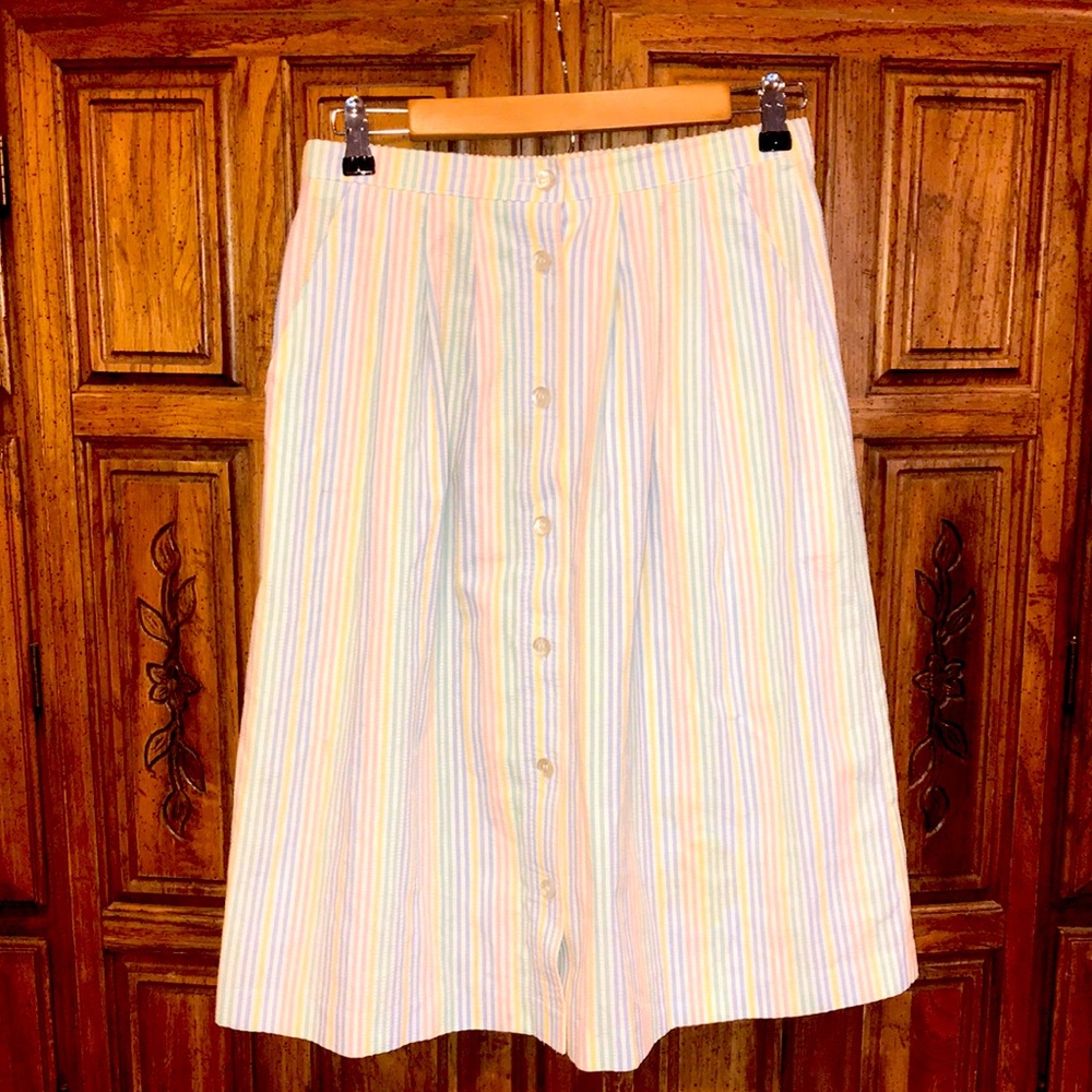 Pastel Rainbow Midi Skirt